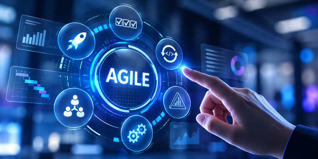 Agile (อไจล์) คือแนวคิดการบริหารโครงการที่แบ่งการทำงานเป็นรอบสั้น ๆ เพื่อให้ปรับปรุงการทำงานได้เร็ว